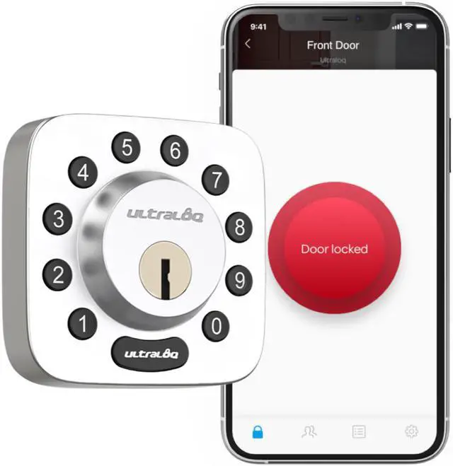 Ultraloq U-Bolt Bluetooth Enabled Keypad Smart Deadbolt Door Lock, Satin Nickel, Non-Fingerprint Version