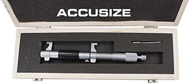 Satin Chrome Finished Accusize Industrial Tools 4-5 by 0.001 Inside Micrometer in Fitted Case Eg00-3225 