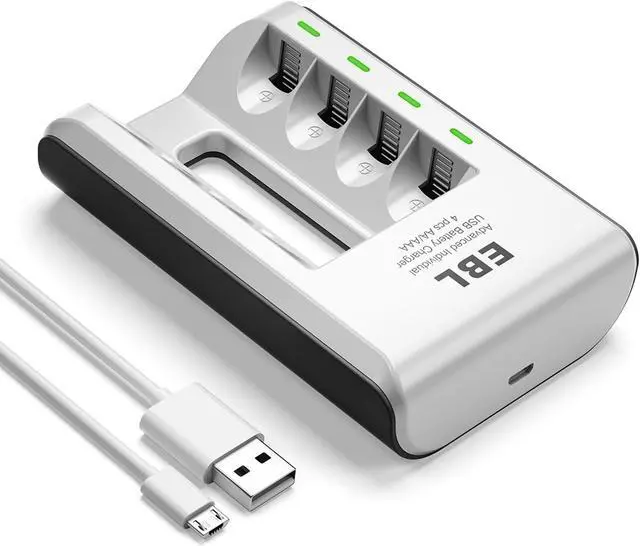 Alt view image 2 of 7 - EBL 12 Pack 2300mAh AA Battery + Battery Charger for AA AAA Ni-MH Ni-CD Rechargeable Batteries