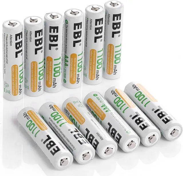 Alt view image 4 of 6 - EBL 12 piece 1100mAh 1.2V AAA Battery + Battery Charger for AA AAA Ni-MH Ni-Cd Rechargeable Batteries