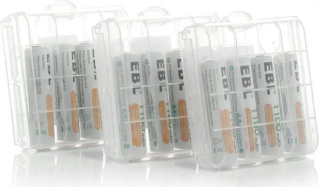 Alt view image 6 of 6 - EBL 12 piece 1100mAh 1.2V AAA Battery + Battery Charger for AA AAA Ni-MH Ni-Cd Rechargeable Batteries