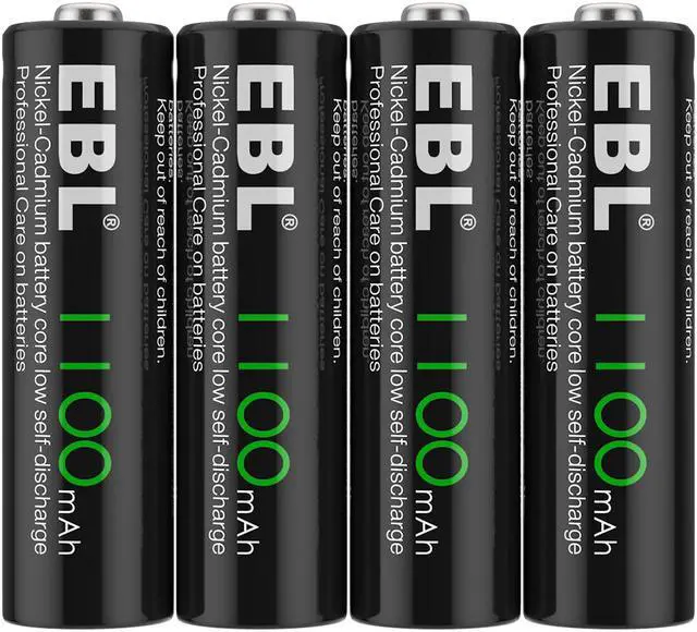 Main image of EBL 4pcs AA 1100mAh Ni-Cd Rechargeable Batteries for Garden Solar Light, Keyboards