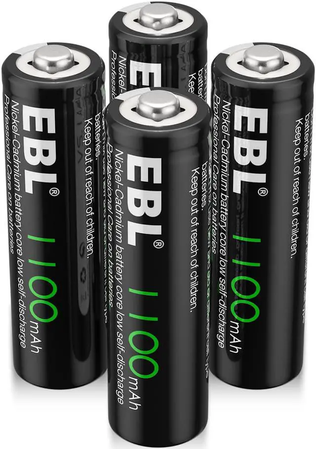 Alt view image 2 of 7 - EBL 4pcs AA 1100mAh Ni-Cd Rechargeable Batteries for Garden Solar Light, Keyboards