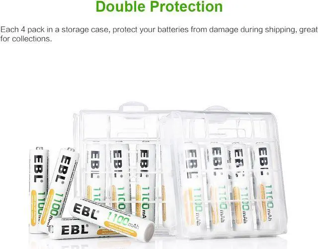 Alt view image 6 of 7 - EBL 12pcs 1100mAh AAA Battery + Smart LCD Battery Charger for AA AAA Ni-MH Ni-CD Rechargeable Batteries