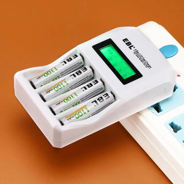Alt view image 4 of 7 - EBL 8pcs 1100mAh AAA Battery + Smart LCD Battery Charger for AA AAA Ni-MH Ni-CD Rechargeable Batteries