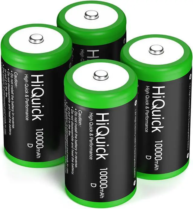 Alt view image 2 of 7 - HiQuick 4Pcs D Rechargeable Batteries -  Huge Capacity 10000mAh NiMH D Cell Batteries
