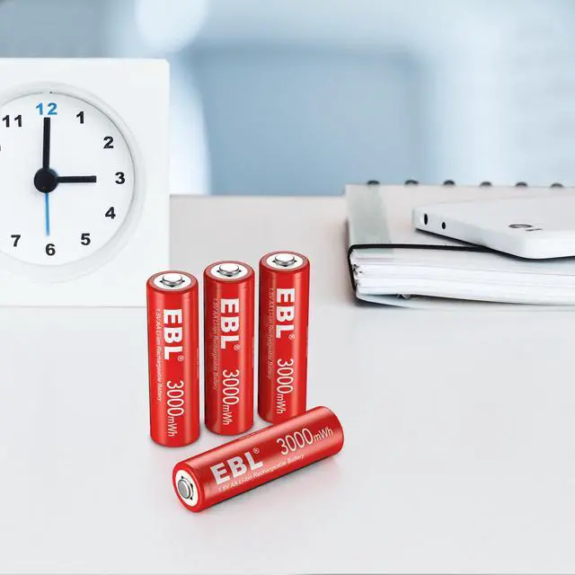 Alt view image 6 of 7 - EBL 4pcs Rechargeable Lithium AA Battery + 4 Slots Smart Battery Charger for Rechargeable Lithium Batteries