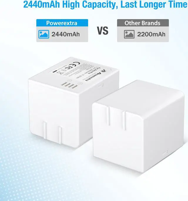 Alt view image 4 of 7 - Powerextra 2440mAh Li-ion Battery for Arlo Pro Arlo Pro 2 - Rechargeable Battery for Arlo Pro 2 Arlo Go and Arlo Security Light Batteries VMC4030 VMC4030P VMA4400