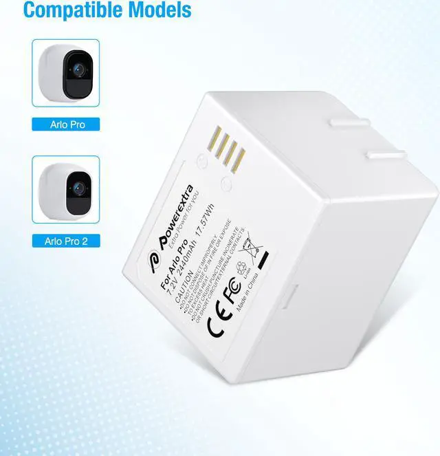 Alt view image 2 of 7 - Powerextra 2440mAh Li-ion Battery for Arlo Pro Arlo Pro 2 - Rechargeable Battery for Arlo Pro 2 Arlo Go and Arlo Security Light Batteries VMC4030 VMC4030P VMA4400