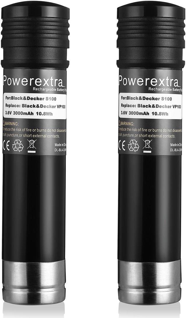 Powerextra 2 Pack 3000mAh 3.6V Replacement Battery for Black&Decker Versapak  Vp100 Vp105 Vp110 Vp142 Vp143 Vp7240 Sears-Craftsman Power Tool Ni-CD  Batteries 