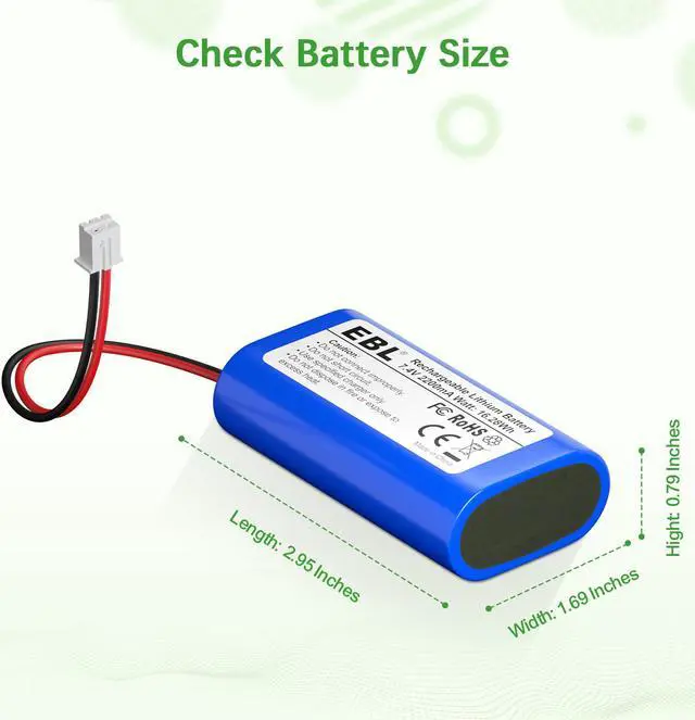 Alt view image 4 of 7 - EBL 7.4V 2200mAh Li-ion Rechargeable Batteries Replacement Batteries for Electronics, Electric Toys, Camera and More Devices