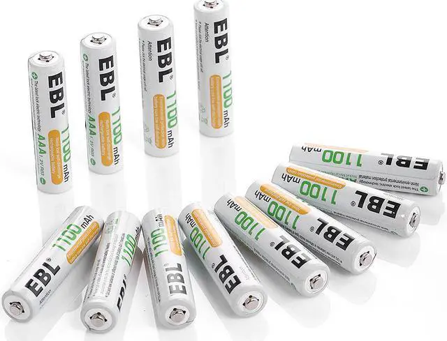 Main image of EBL 12 Pcs 1100mAh AAA Ni-MH Battery 1.2V Rechargeable Batteries for Electric Toothbrush Toys
