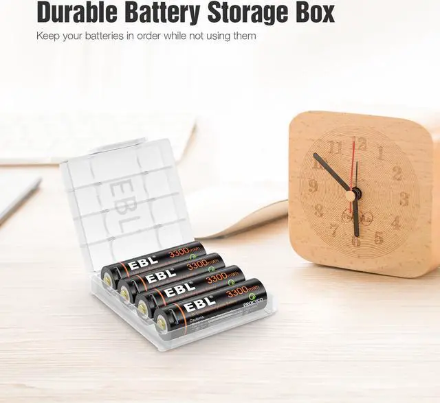 Alt view image 6 of 7 - EBL 4 Pcs 3300mWh AA 1.5v Lit-ion Rechargeable Batteries Double A Lithium Battery with 4 in 1 Micro USB Charging Cable