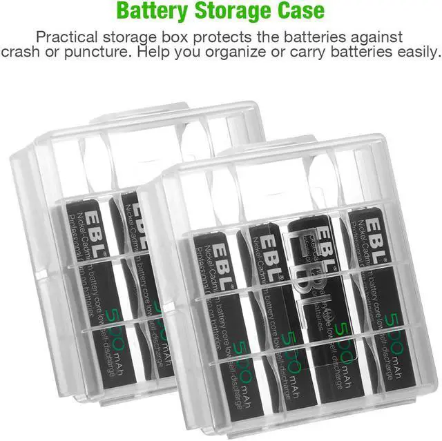 Alt view image 7 of 7 - EBL 8Pcs AAA 500mAh 1.2v Battery for  Wireless Mouse + 807 Smart DC Battery Charger for AA AAA Ni-MH Ni-CD Rechargeable Batteries