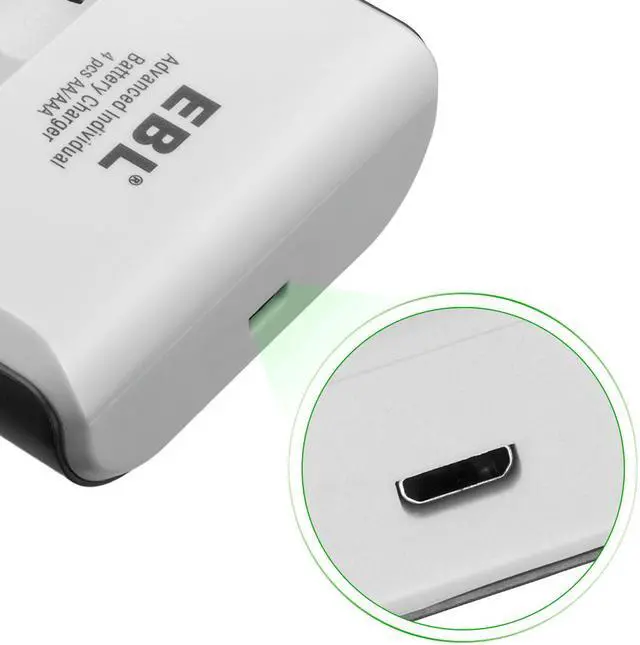 Alt view image 4 of 7 - EBL 8Pcs AAA 500mAh 1.2v Battery for  Wireless Mouse + 807 Smart DC Battery Charger for AA AAA Ni-MH Ni-CD Rechargeable Batteries