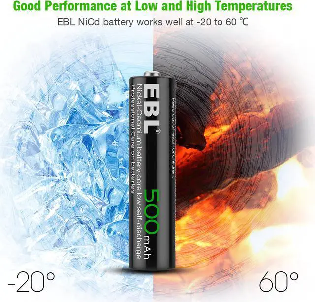 Alt view image 5 of 7 - EBL 4 Pack 500mAh Rechargeable AAA Batteries + LCD Smart Individual Battery Charger for AA AAA Ni-MH Ni-CD Batteries