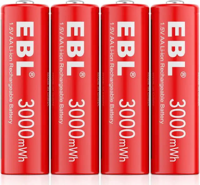 Alt view image 6 of 6 - EBL 8Pcs 1.5v 3000mWh Lithium - ion Rechargeable AA Batteries for Toys Cellphone