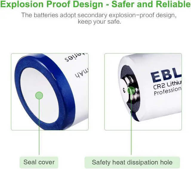 Alt view image 5 of 6 - EBL 12 Pcs Lithium CR2 Batteries 3.0V Photo Batteries CR17355 DLCR2 Camera Toys EXP 2029