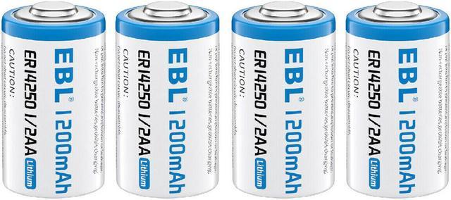 EBL ER14250 3.6V 1/2AA Lithium Battery TL-2150 Exp 2029, 4-Pack