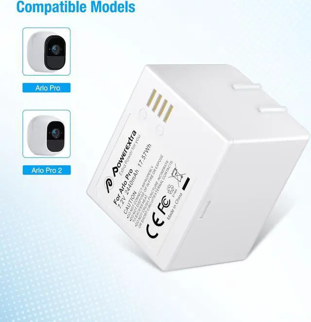 Alt view image 6 of 7 - Powerextra 2Pcs Upgraded Rechargeable Battery Compatible with Arlo Pro Arlo Pro 2 and Dual Quick Battery Charger for Arlo Pro Arlo Pro 2 Arlo Go and Arlo Security Light Batteries