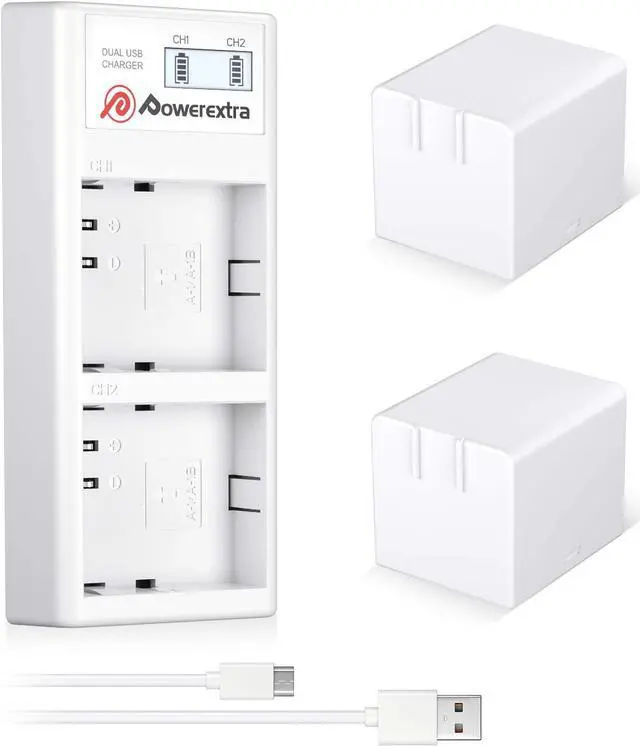 Main image of Powerextra 2Pcs Upgraded Rechargeable Battery Compatible with Arlo Pro Arlo Pro 2 and Dual Quick Battery Charger for Arlo Pro Arlo Pro 2 Arlo Go and Arlo Security Light Batteries