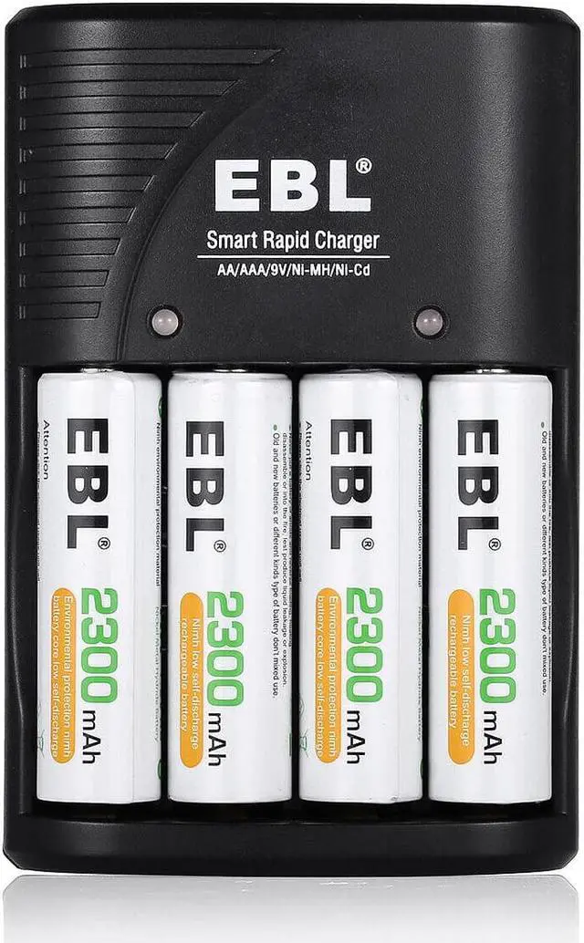 Main image of EBL Rechargeable AA Batteries (4 Pack), 2300mAh Double A Batteries with Battery Charger