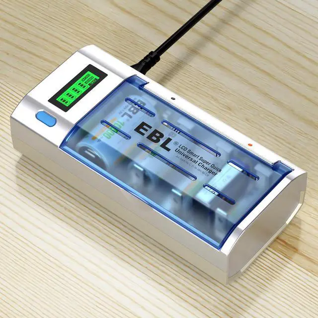 Alt view image 6 of 7 - EBL 4-Pack AA Rechargeable Batteries 2300mAh Double A Batteries + LCD Battery Charger for AA AAA 9V C D Ni-CD Ni-MH Batteries