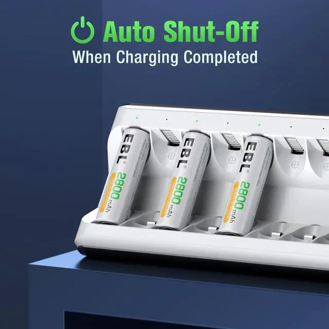Alt view image 6 of 7 - EBL 8 Bay Battery Charger for Ni-MH Ni-CD AA AAA Rechargeable Batteries