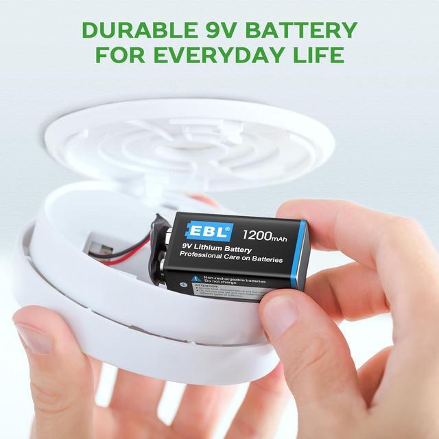 Alt view image 7 of 7 - EBL 4 Pcs 1200mAh 9V Lithium Batteries, Non-Rechargeable Batteries - 9 Volts Lithium Metal Battery Longer Lasting Constant Volt for Toys, Camera