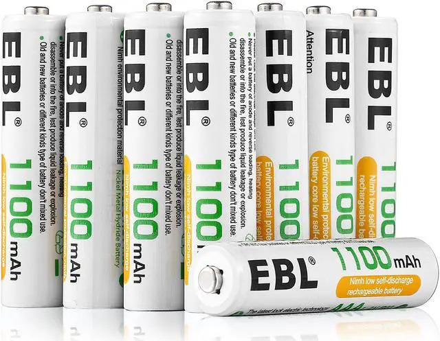 Alt view image 2 of 7 - EBL Rechargeable AAA Batteries 1100mAh Ni-MH Triple A Batteries, Precharged Long Lasting - 8 Counts
