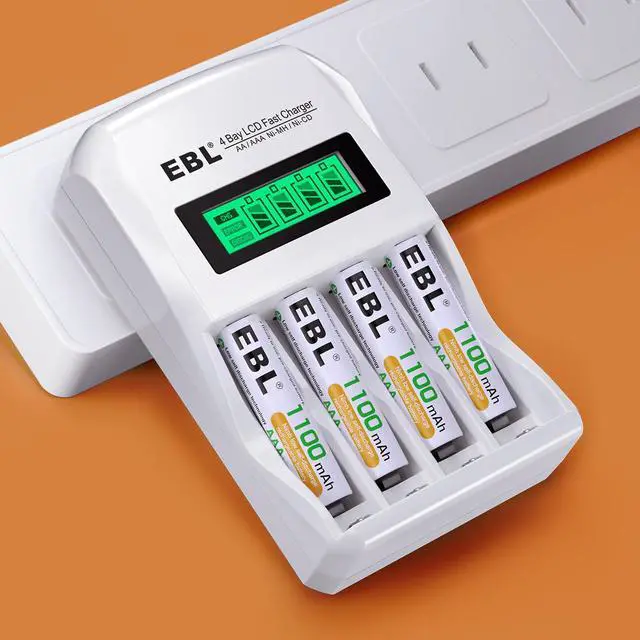 Alt view image 7 of 7 - EBL Rechargeable AAA Batteries 1100mAh (8 Counts) with 907 LCD Individual AA/AAA Rechargeable Battery Charger