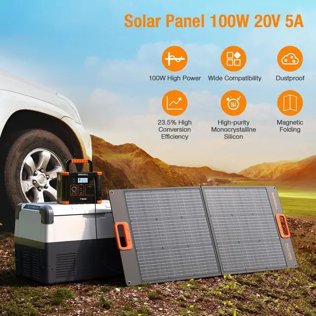 Alt view image 4 of 7 - GRECELL 100W Portable Solar Panel for Power Station Generator, 20V Foldable Solar Cell Solar Charger with MC-4 High-Efficiency Battery Charger for Outdoor Camping Van RV Trip