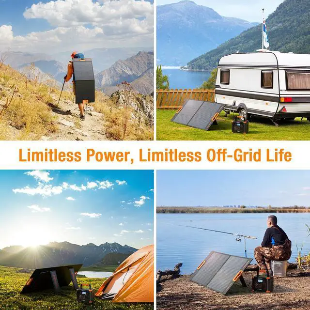 Alt view image 7 of 7 - GRECELL 100W Portable Solar Panel for Power Station Generator, 20V Foldable Solar Cell Solar Charger with MC-4 High-Efficiency Battery Charger for Outdoor Camping Van RV Trip
