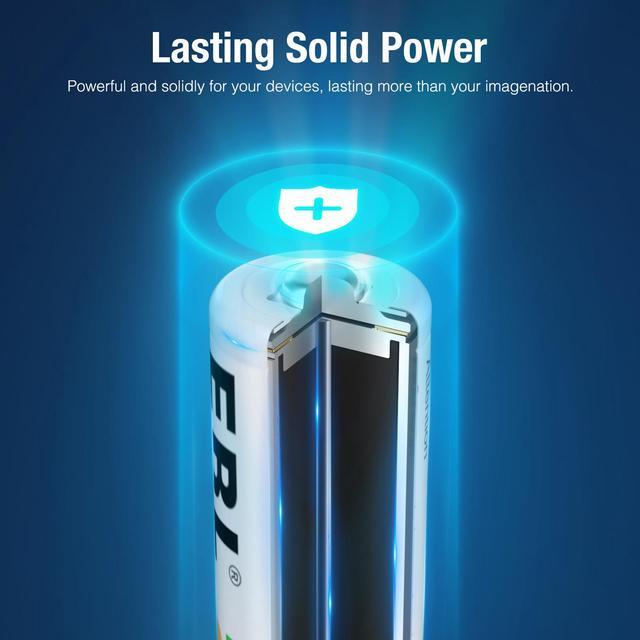 Alt view image 5 of 7 - EBL AA AAA Rechargeable Batteries Combo Pack of 16, 8 PCS AA 2300mAh & 8-Pack AAA 800mAh Ni-MH Rechargeable Batteries with 2 Pcs Battery Case Organizer