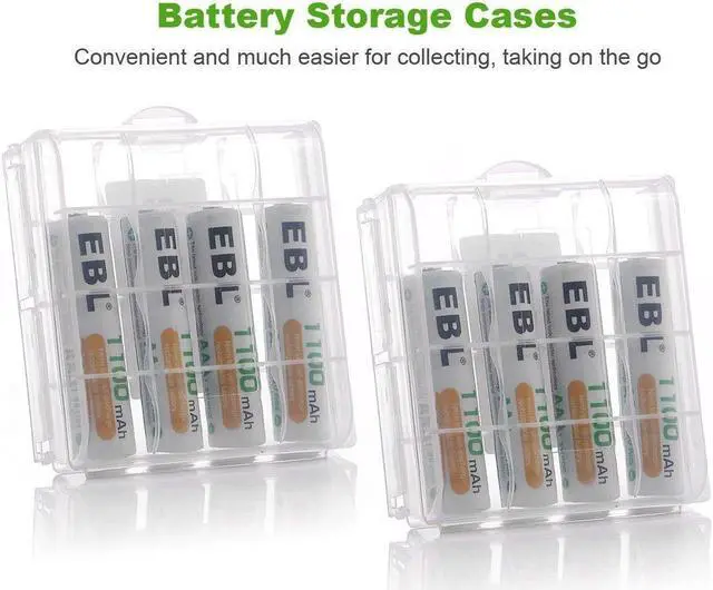 Alt view image 4 of 6 - EBL 8 Pack 1100mAh AAA Rechargeable Batteries with 4 Bay Battery Charger for AA AAA Ni-MH Ni-CD Batteries