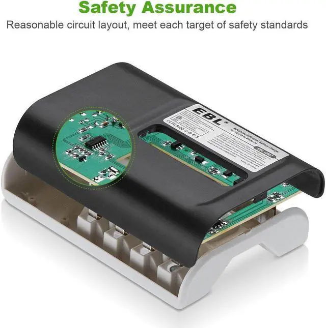 Alt view image 6 of 6 - EBL 8 Pack 1100mAh AAA Rechargeable Batteries with 4 Bay Battery Charger for AA AAA Ni-MH Ni-CD Batteries