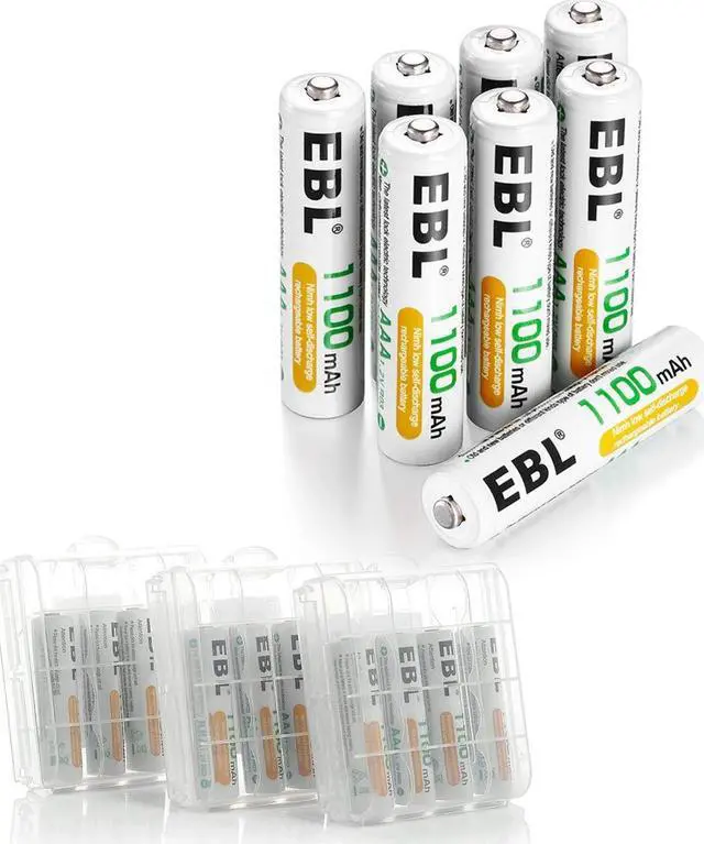 Alt view image 7 of 7 - EBL 20 Pack 1500 Cycle 1100mAh AAA Ni-MH Rechargeable Batteries AAA (Typical 1100mAh, Minimum 1000mAh)
