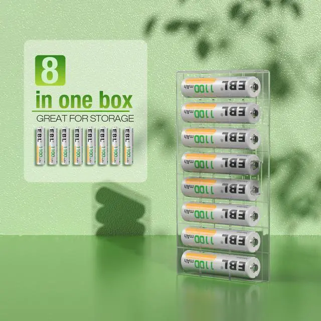Alt view image 6 of 7 - EBL 20 Pack 1500 Cycle 1100mAh AAA Ni-MH Rechargeable Batteries AAA (Typical 1100mAh, Minimum 1000mAh)