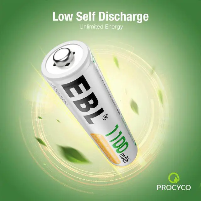 Alt view image 5 of 7 - EBL 4pcs 1100mAh 1.2V AAA Rechargeable Batteries + Battery Charger For AA AAA Ni-MH/Cd Battery