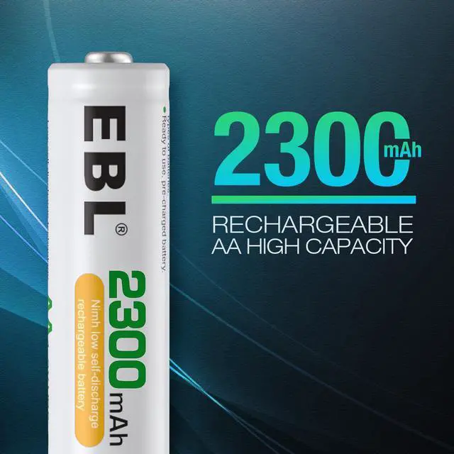Alt view image 5 of 7 - EBL Pack Ni-MH AA 2300mAh & 1100mAh AAA Rechargeable Batteries and 808U AA AAA Rechargeable Battery Charger with 2 USB Charging Ports