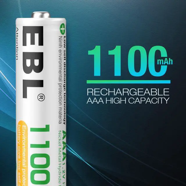 Alt view image 6 of 7 - EBL Pack Ni-MH AA 2300mAh & 1100mAh AAA Rechargeable Batteries and 808U AA AAA Rechargeable Battery Charger with 2 USB Charging Ports