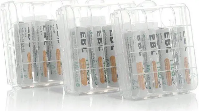 Alt view image 7 of 7 - EBL 24 Sets AA AAA Batteries Combo with 12-Pack AA 2800mAh & 12-Pack AAA 1100mAh 1.2V Rechargeable Nimh Batteries