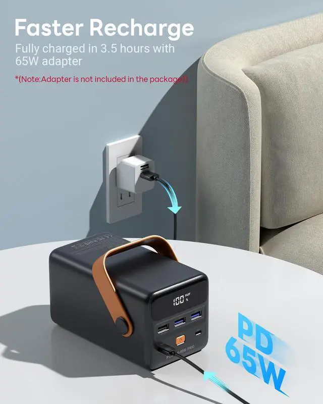 Alt view image 4 of 7 - POWERDD PRO Power Bank 50000mAh PD 65W USB C Portable Charger with LED Display Fast Charging Compatible with Laptop MacBook iPhone Samsung for Outdoors Camping Travel