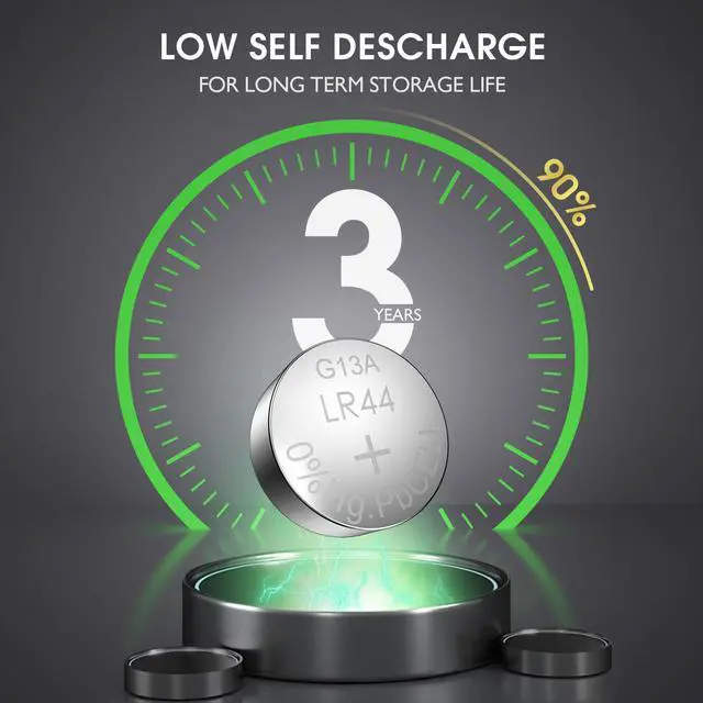 Alt view image 5 of 7 - EBL LR44 AG13 357 SR44 303 A76 Battery 1.5V Button Alkaline Coin Cell Batteries - 40 Pack