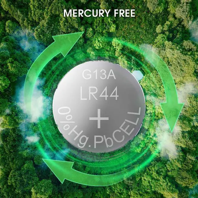 Alt view image 2 of 7 - EBL LR44 AG13 357 SR44 303 A76 Battery 1.5V Button Alkaline Coin Cell Batteries - 40 Pack