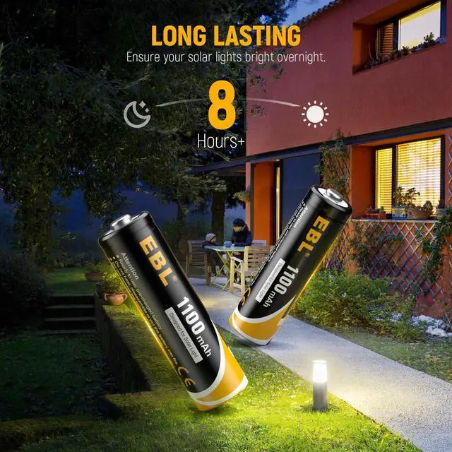 Alt view image 7 of 7 - EBL 8 Pack AA Rechargeable Batteries 1100mAh Ni-Cd Battery  for Wireless mouse and Keyboards