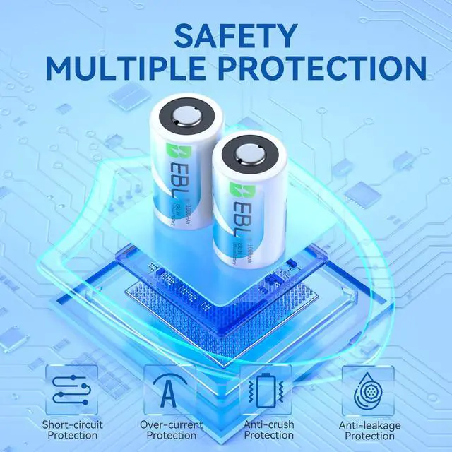 Alt view image 6 of 7 - 6-Packs 1000mAh CR2 Industrial Lithium Battery DL-CR2 Photo Batteries 3V