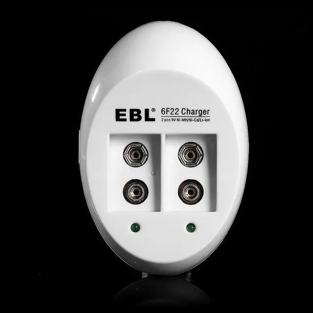 Alt view image 6 of 7 - EBL 2 Pack 6F22 600mAh 9V Rechargeable Batteries+ Battery Charger for Li-ion NI-MH NI-CD Replacement Battery
