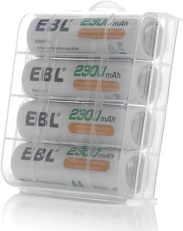 Alt view image 2 of 7 - EBL 4 Pack 2300mAh AA Ni-MH Rechargeable Batteries, Battery Case Included