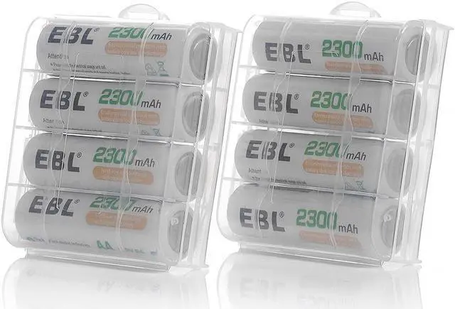 Alt view image 4 of 7 - EBL 8 Pack 2300mAh AA Ni-MH Rechargeable Batteries With Battery Case